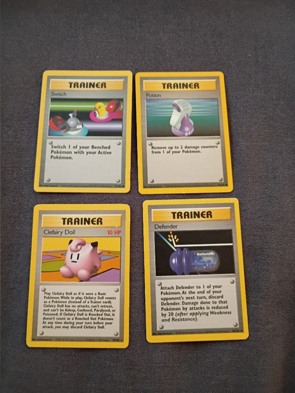 Pokemon Base Set Vintage Trainer Card Lot Of 4